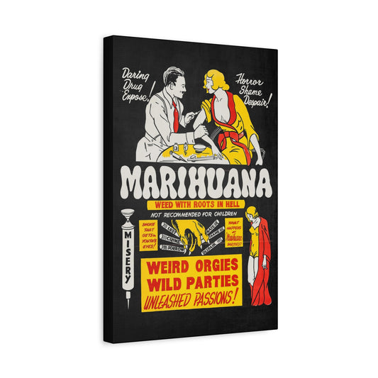 Marihuana Vintage Propaganda Weed Marijuana Canvas Wall Art