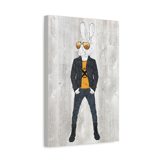 Rocker Rabbit Funny Animal Canvas Print
