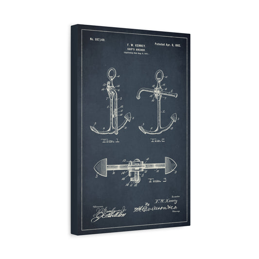 Boat Anchor Nautical Patent Art Canvas Print