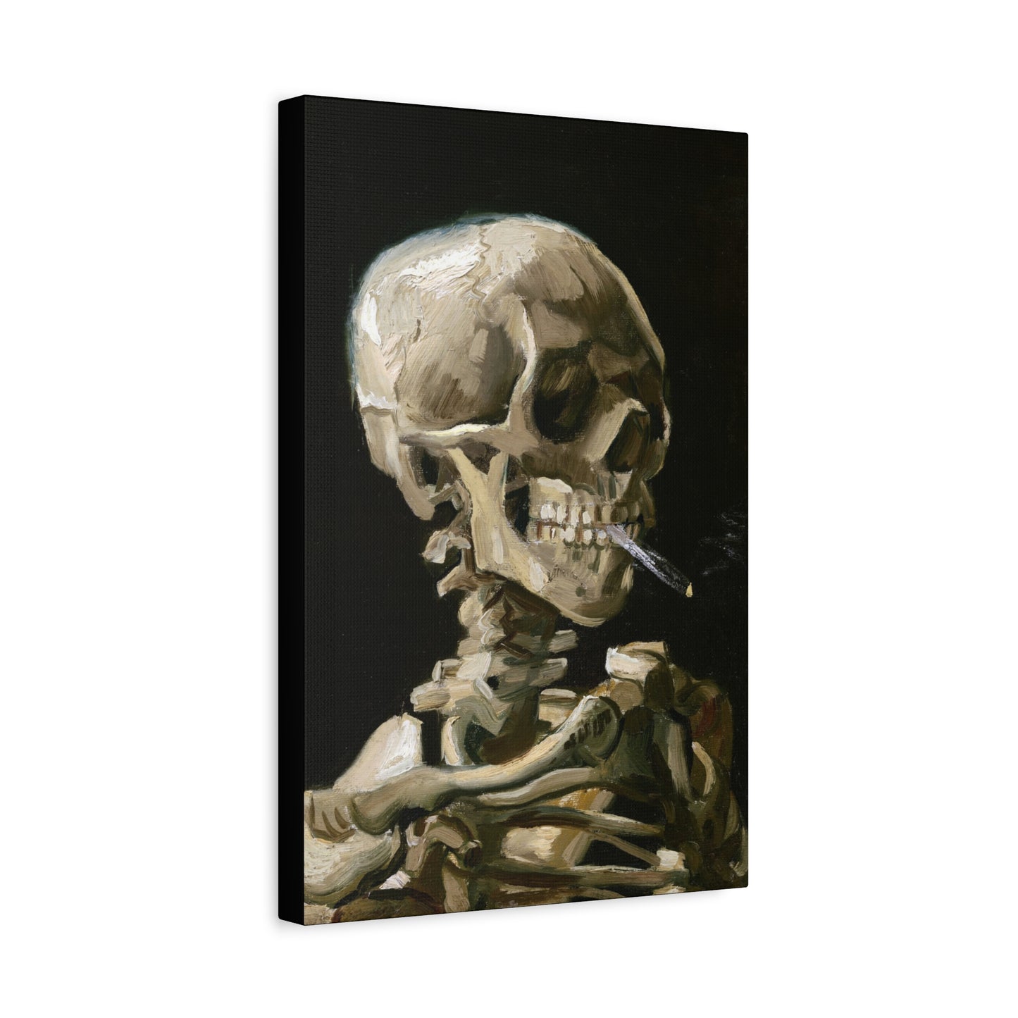Head of a Skeleton with A Burning Cigarette by Vincent van Gogh Canvas Print