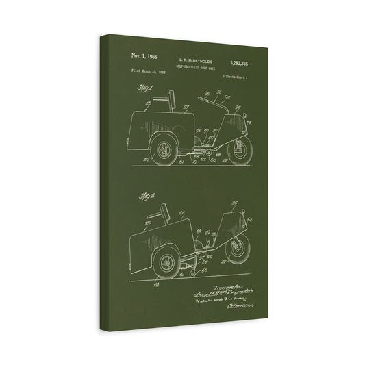 Golf Cart Patent Art Canvas Wall Art