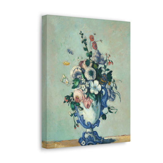 Flowers in a Rococo Vase by Paul Cezanne Canvas Print