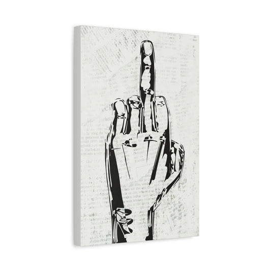 Give 'Em The Bird Middle Finger Canvas Wall Art