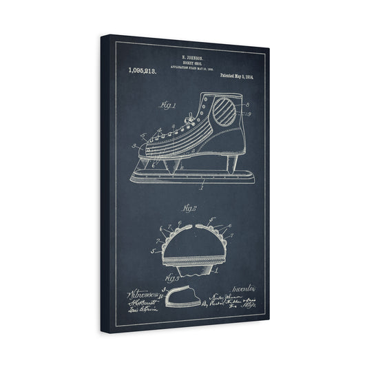 Hockey Skate Patent Canvas Wall Art