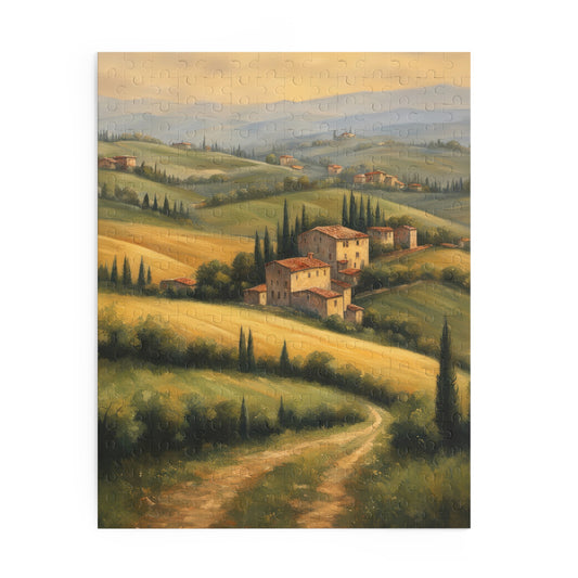Village in Tuscany Oil Painting II Jigsaw Puzzle