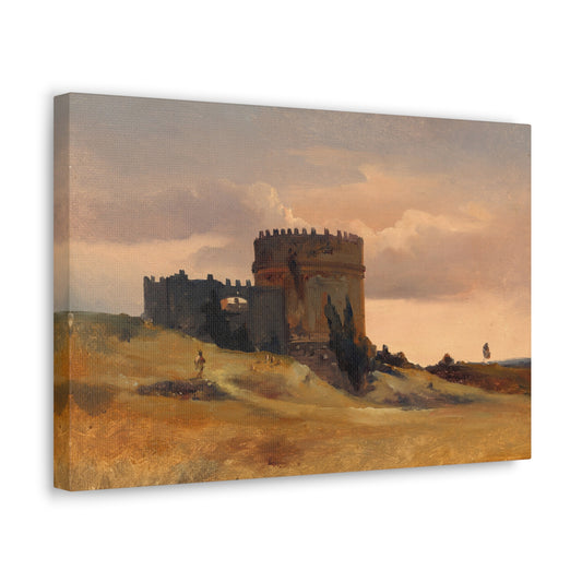 The Tomb of Caecilia Metella by Leon-Francois-Antoine Fleury Canvas Print