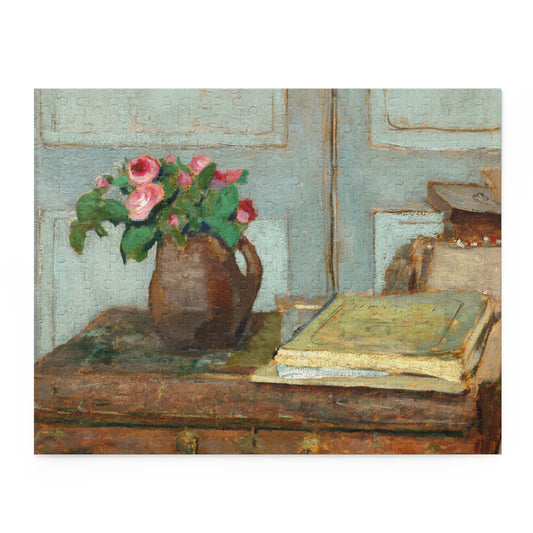 The Artist's Paint Box and Moss Roses by Edouard Vuillard Jigsaw Puzzle