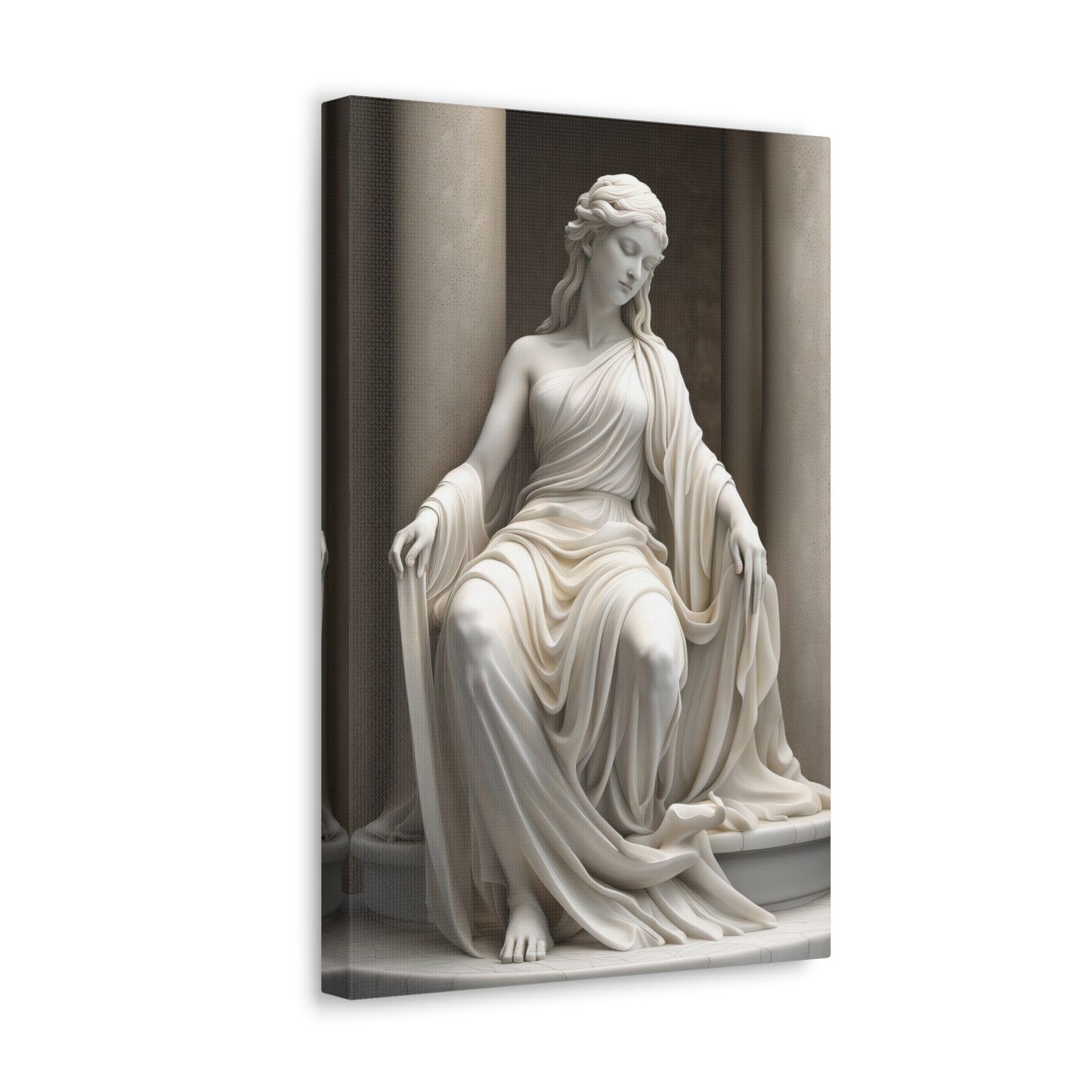 Seated Marble Goddess Photograph Canvas Print