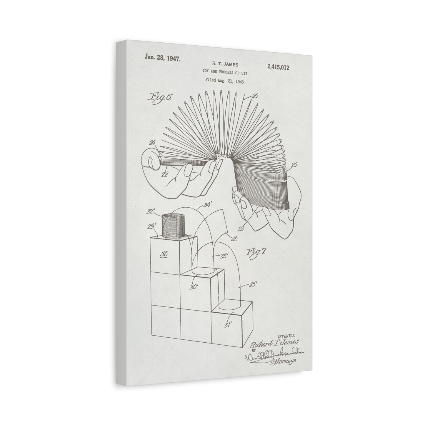 Slinky Toy Patent Canvas Wall Art