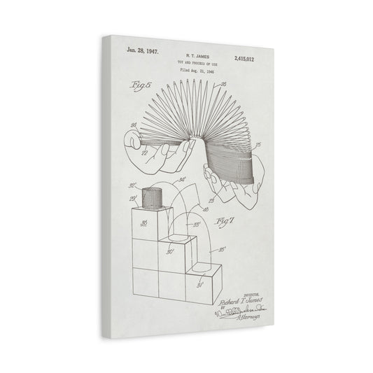Slinky Toy Patent Canvas Wall Art