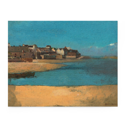 Village by the Sea in Brittany by Odilon Redon Jigsaw Puzzle