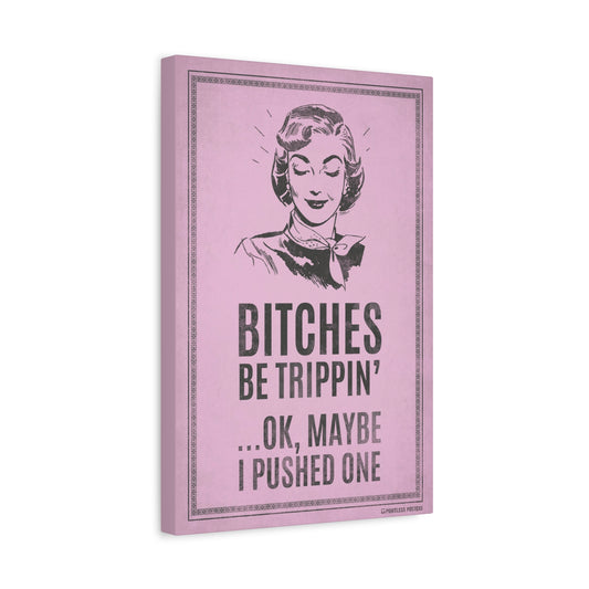 Bitches Be Trippin...Ok, Maybe I Pushed One Canvas Print