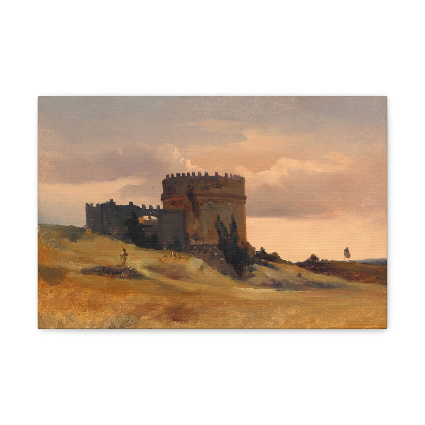 The Tomb of Caecilia Metella by Leon-Francois-Antoine Fleury Canvas Print