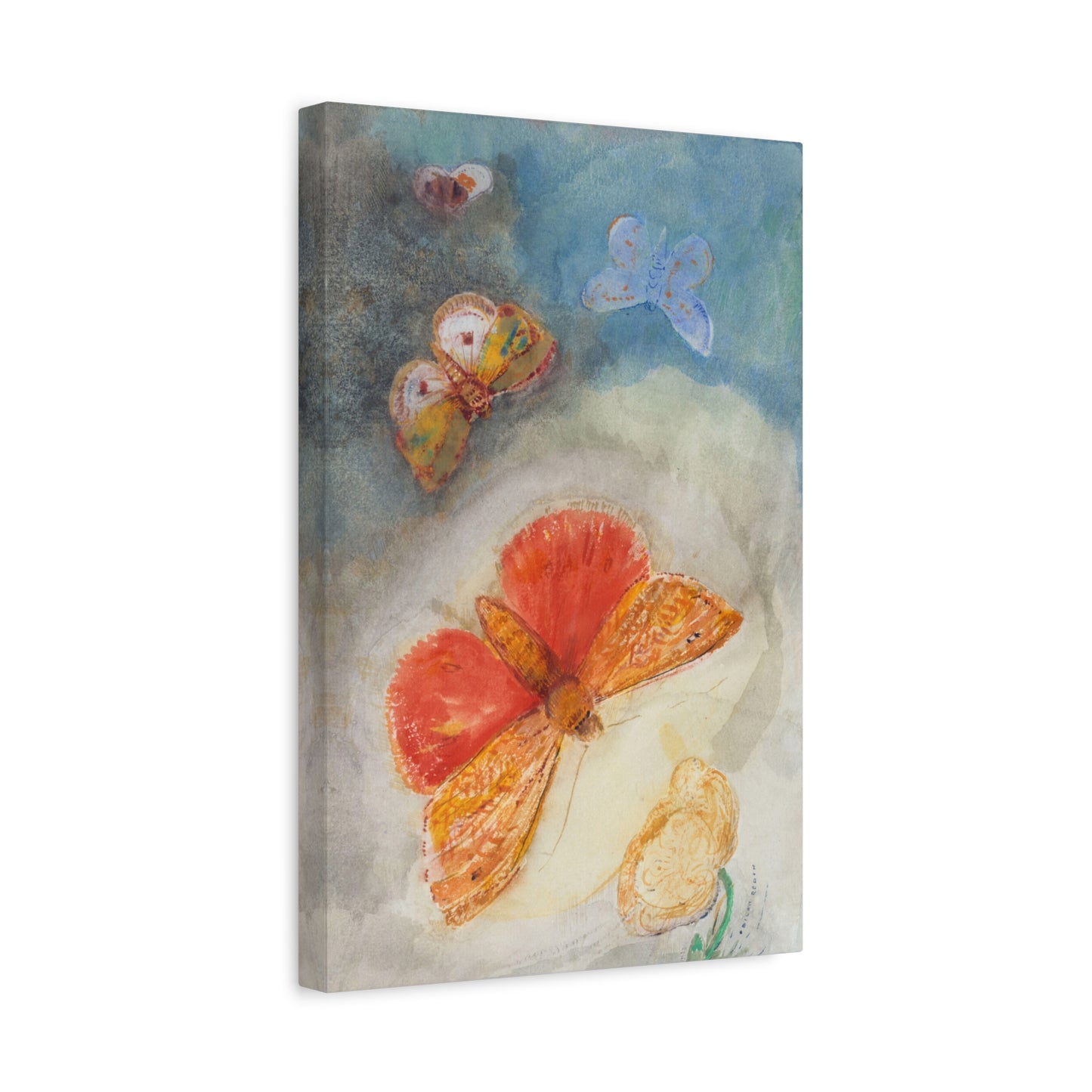 Papillons et fleur by Odilon Redon Canvas Print