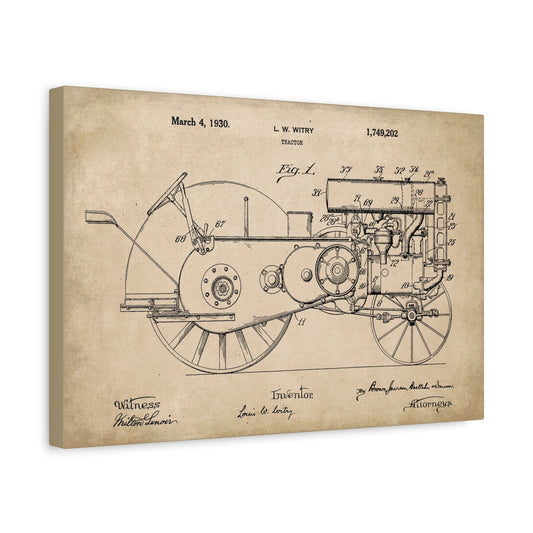John Deere Tractor Patent Canvas Wall Art