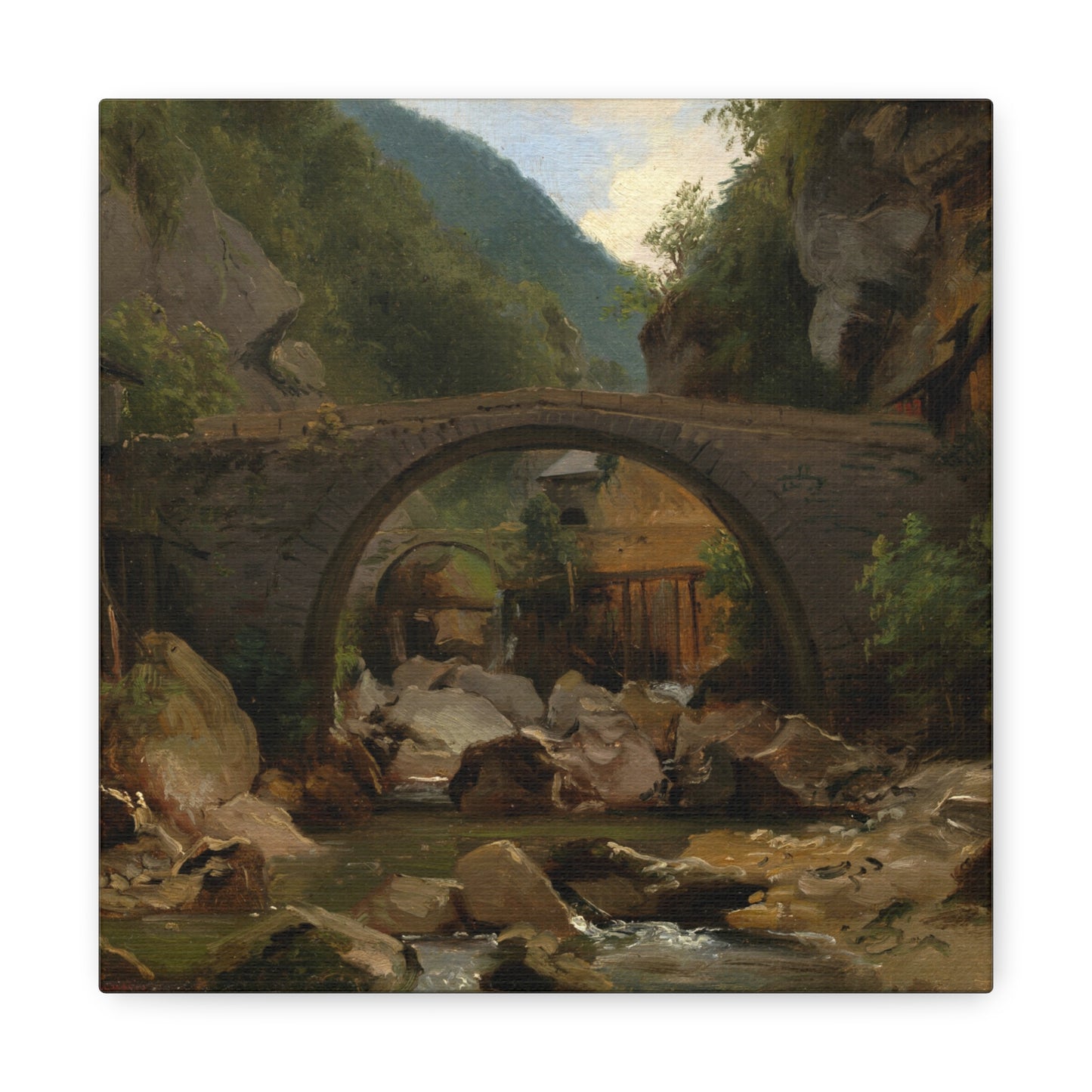 Mountain Stream in the Auvergne by Theodore Rousseau Canvas Print
