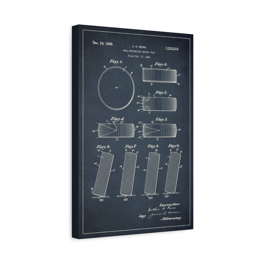 Hockey Puck Patent Canvas Wall Art