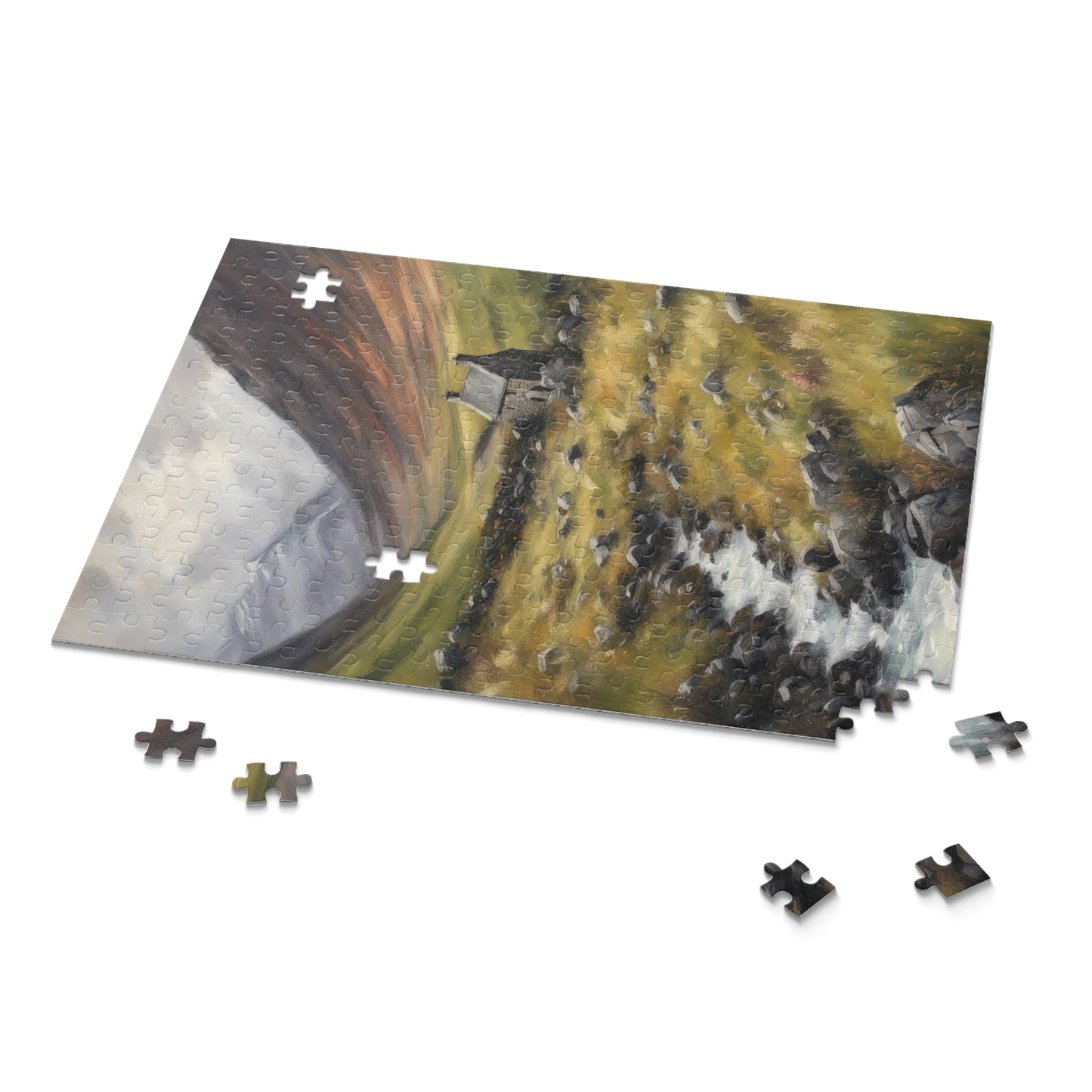 Scottish Highlands Painting V Jigsaw Puzzle