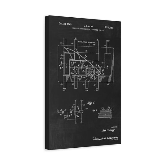 Integrated Circuit Technology Patent Canvas Wall Art