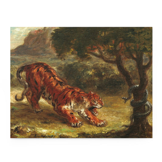 Tiger and Snake by Eugene Delacroix Jigsaw Puzzle