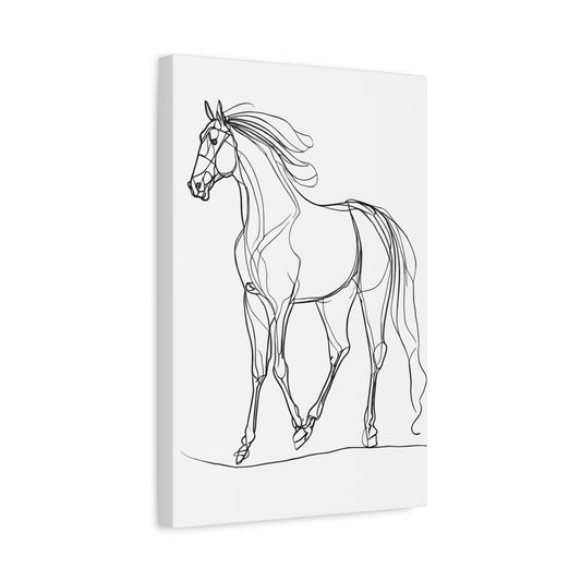 One Line Drawing of A Horse I Canvas Print