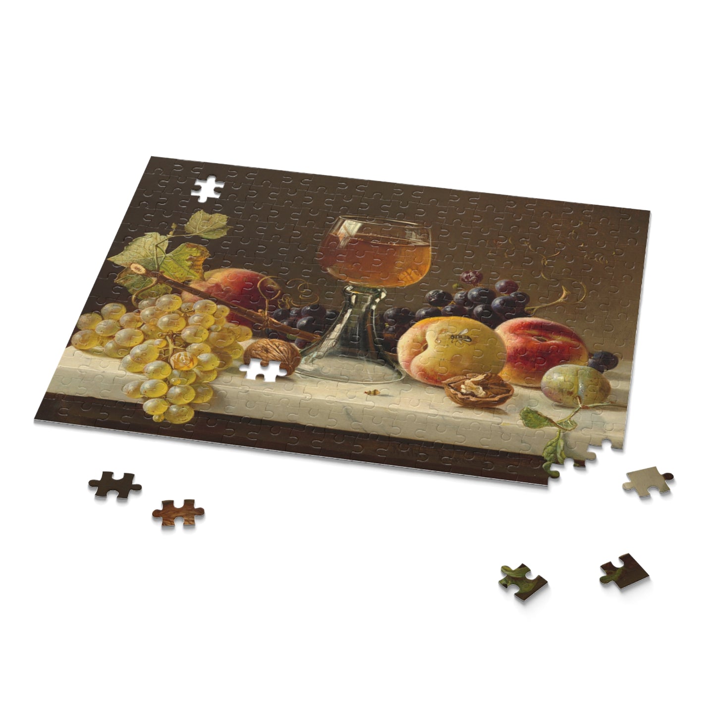 Marble Tabletop with Fruit and Wineglass by Milne Ramsey Jigsaw Puzzle