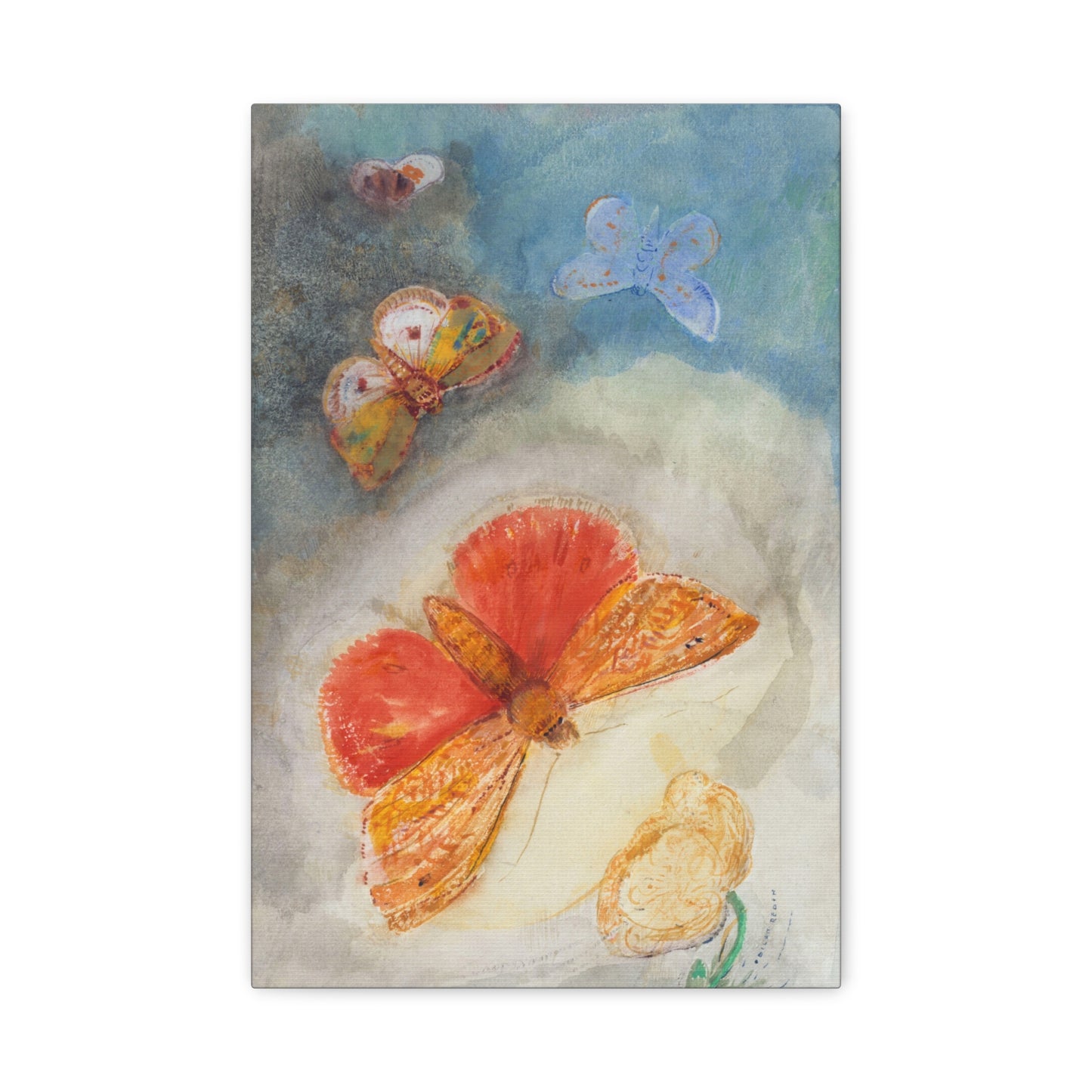 Papillons et fleur by Odilon Redon Canvas Print