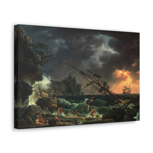 The Shipwreck by Claude-Joseph Vernet Canvas Print