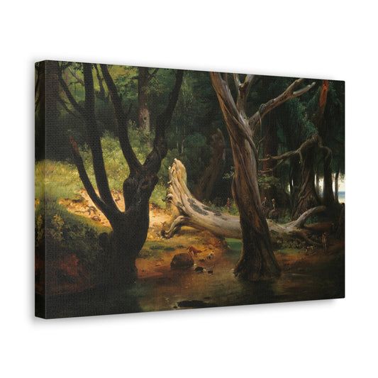 Departure for the Hunt in the Pontine Marshes by Horace Vernet Canvas Print