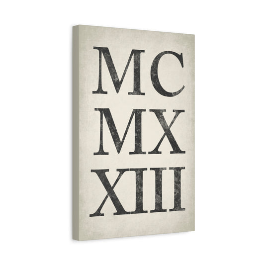 Roman Numerals Typographic Canvas Wall Art