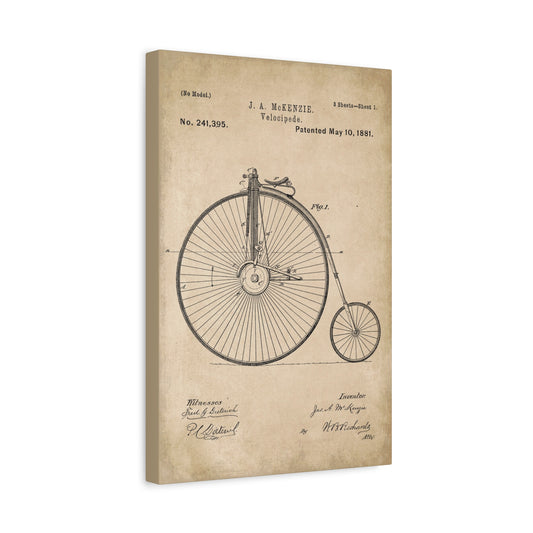 Old Style Bicycle Patent Canvas Wall Art
