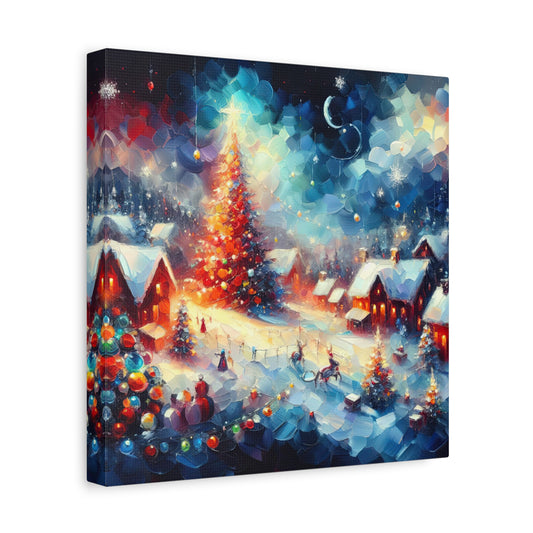 Christmas Scene Oil Painting II Canvas Print