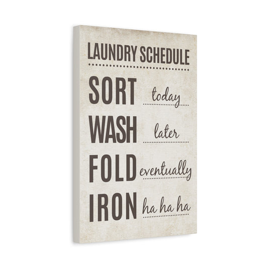 Laundry Schedule Canvas Wall Art