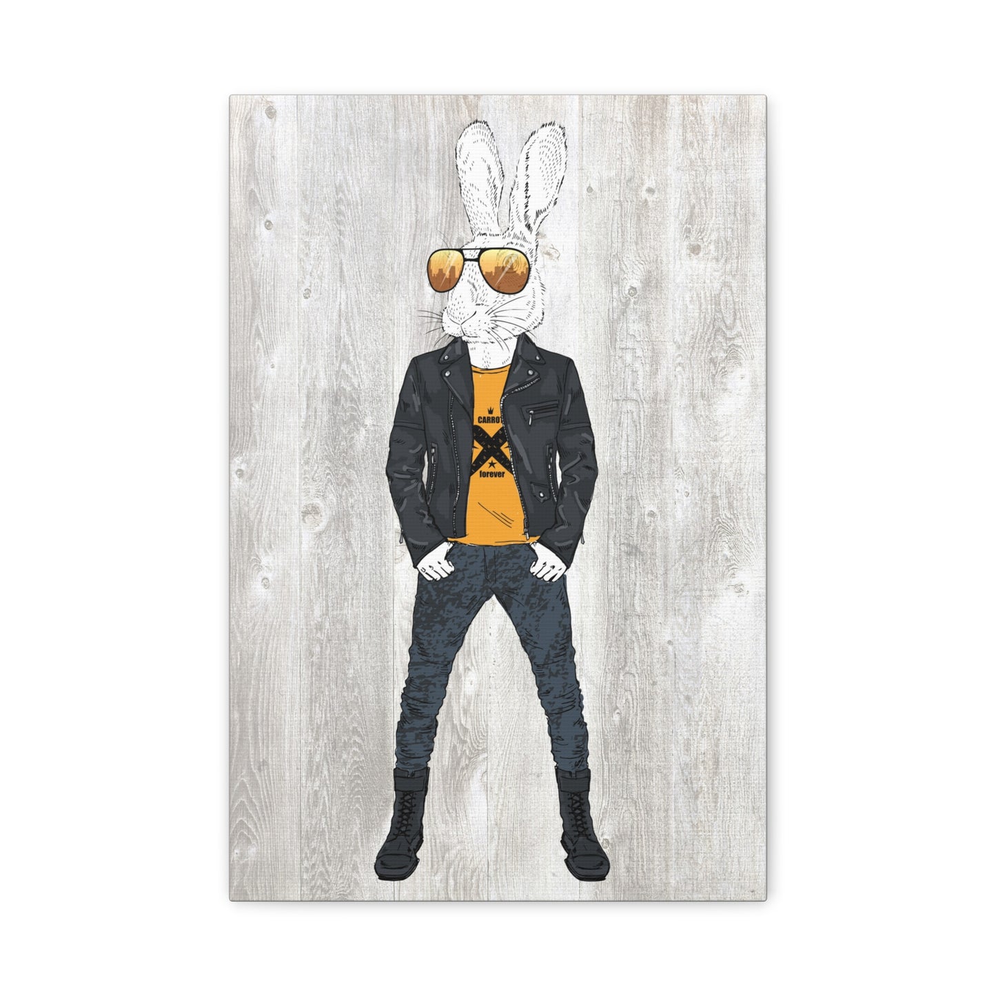 Rocker Rabbit Funny Animal Canvas Print