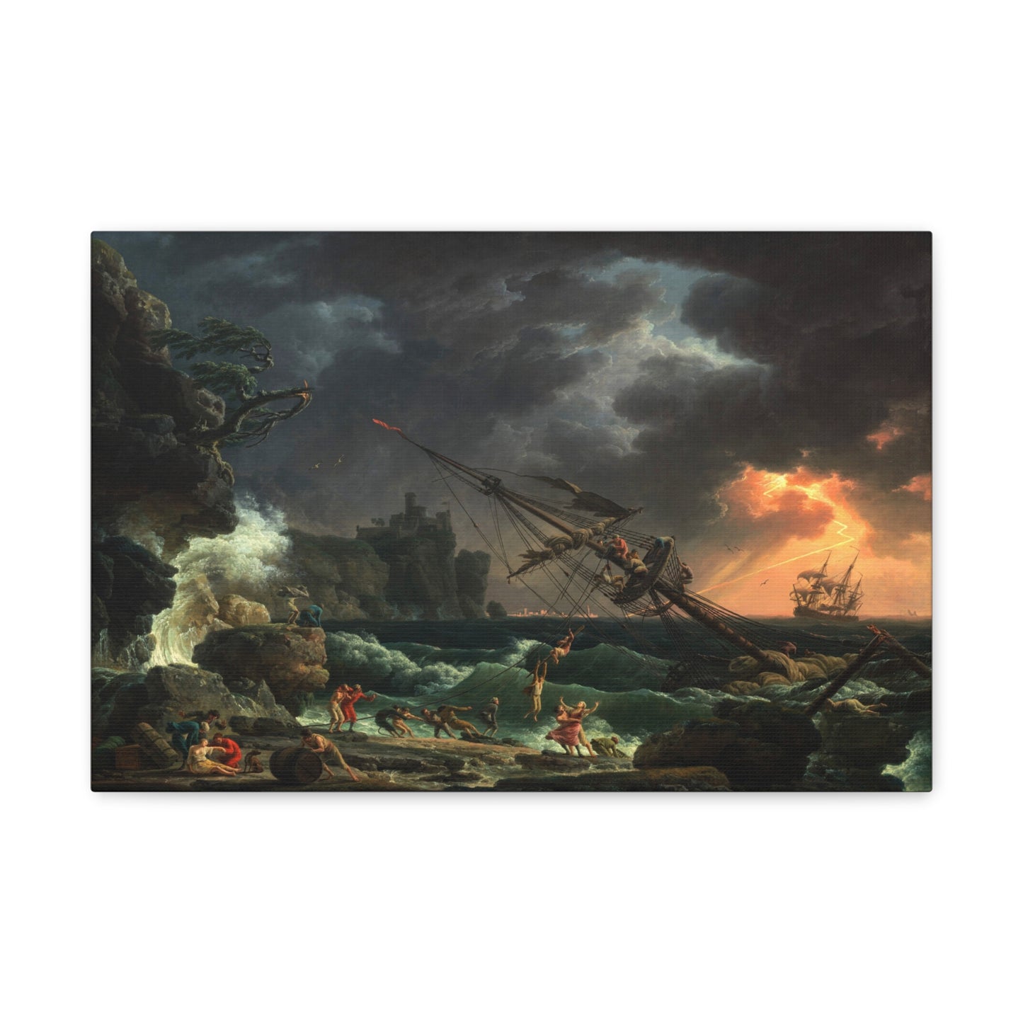 The Shipwreck by Claude-Joseph Vernet Canvas Print