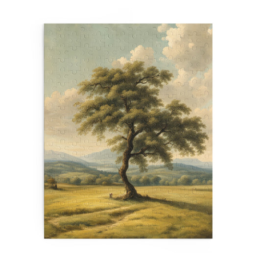 Lone Tree Landscape Oil Painting Jigsaw Puzzle