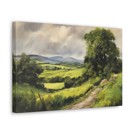 English Countryside Acrylic Painting I Canvas Print