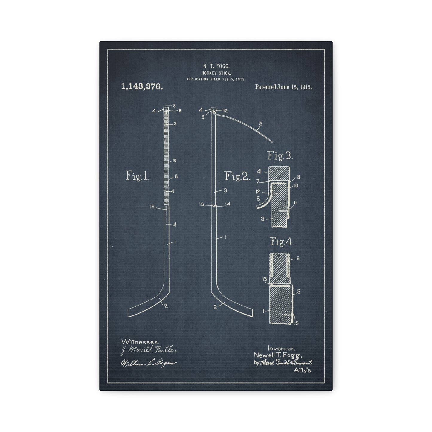 Hockey Stick Patent Canvas Wall Art