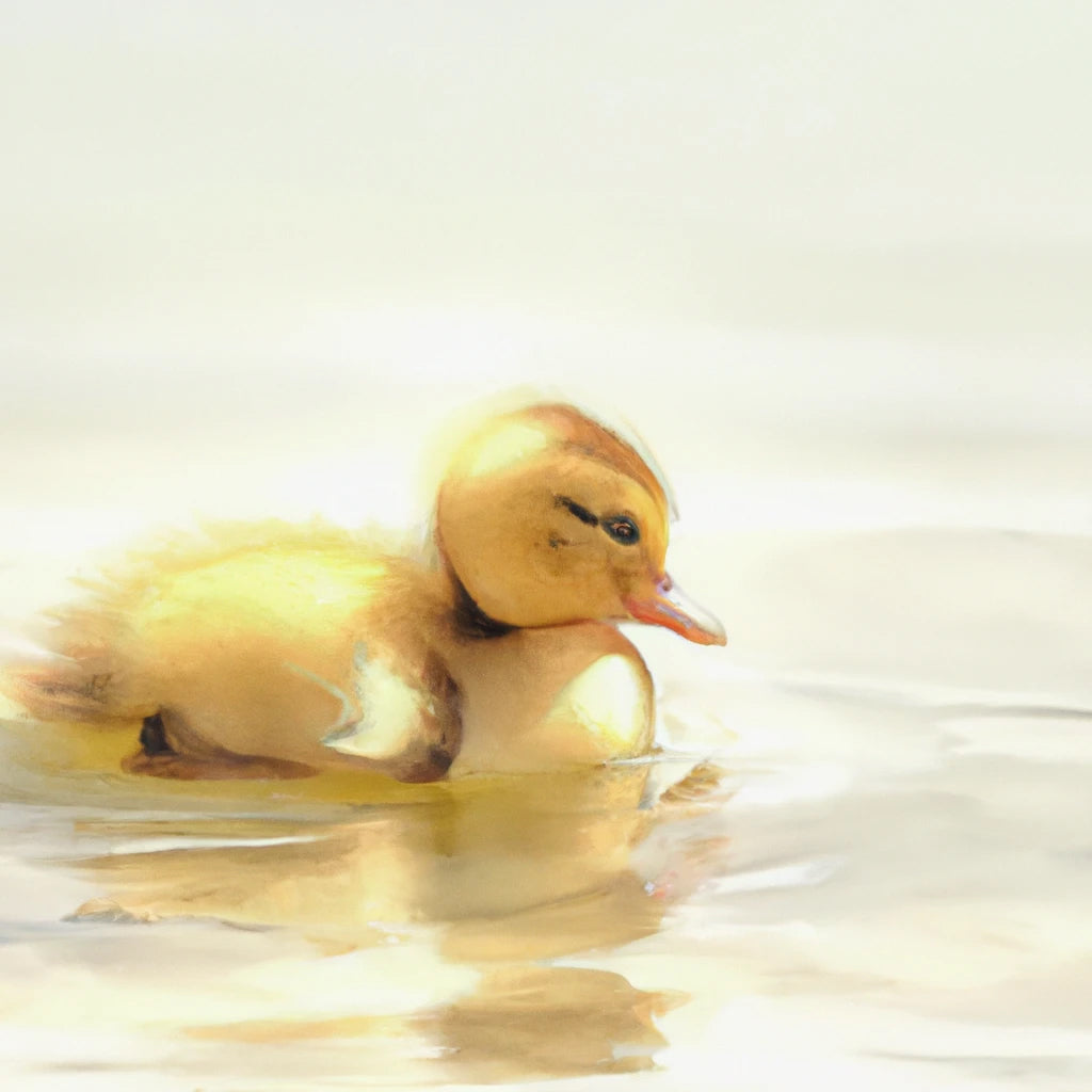 Duckling Swimming on A Pond II Art Print
