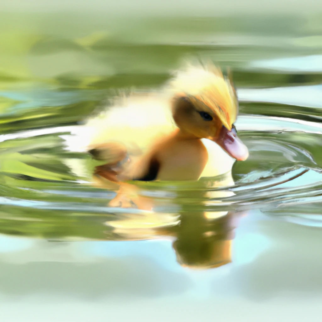 Duckling Swimming on A Pond III Art Print