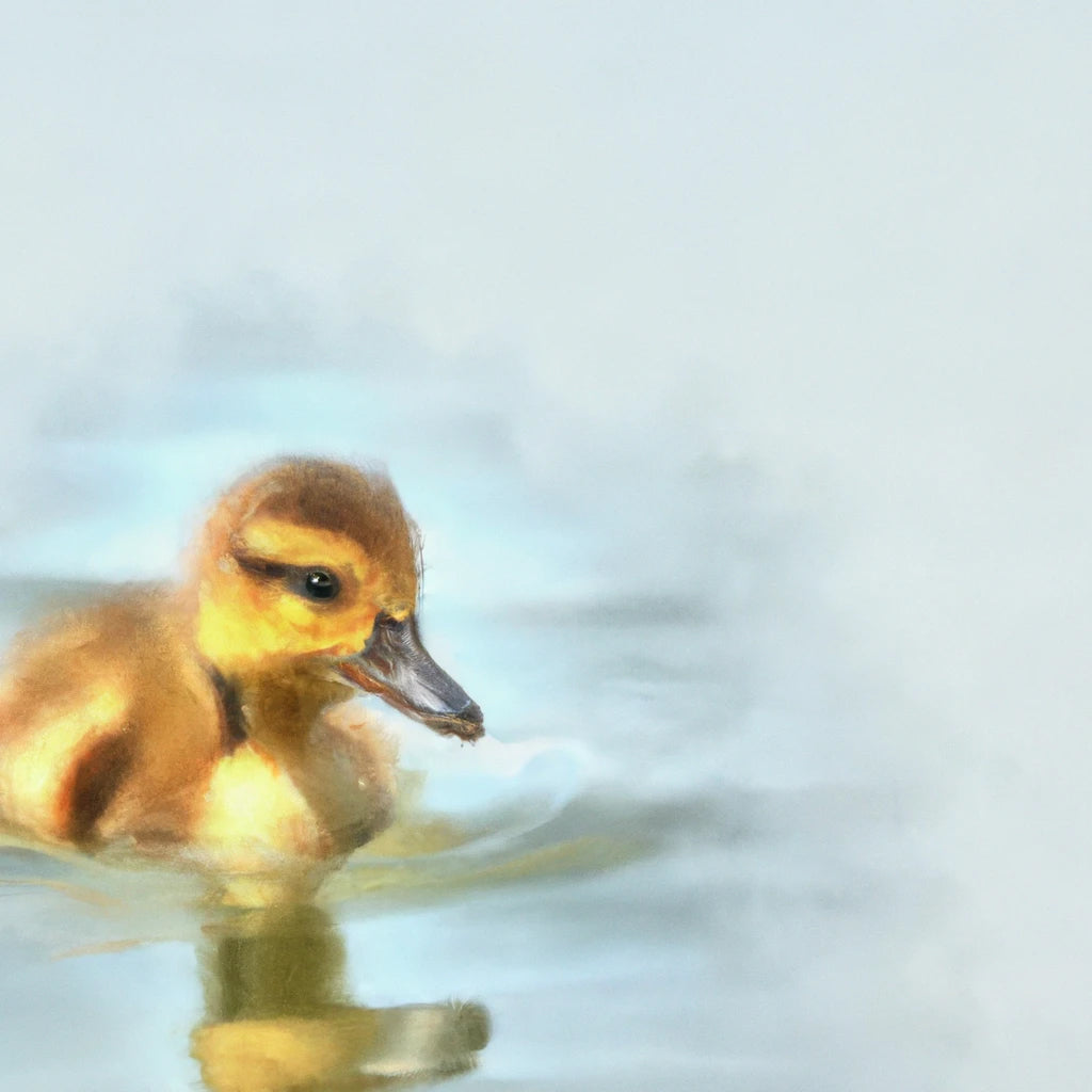 Duckling Swimming on A Pond IV Art Print