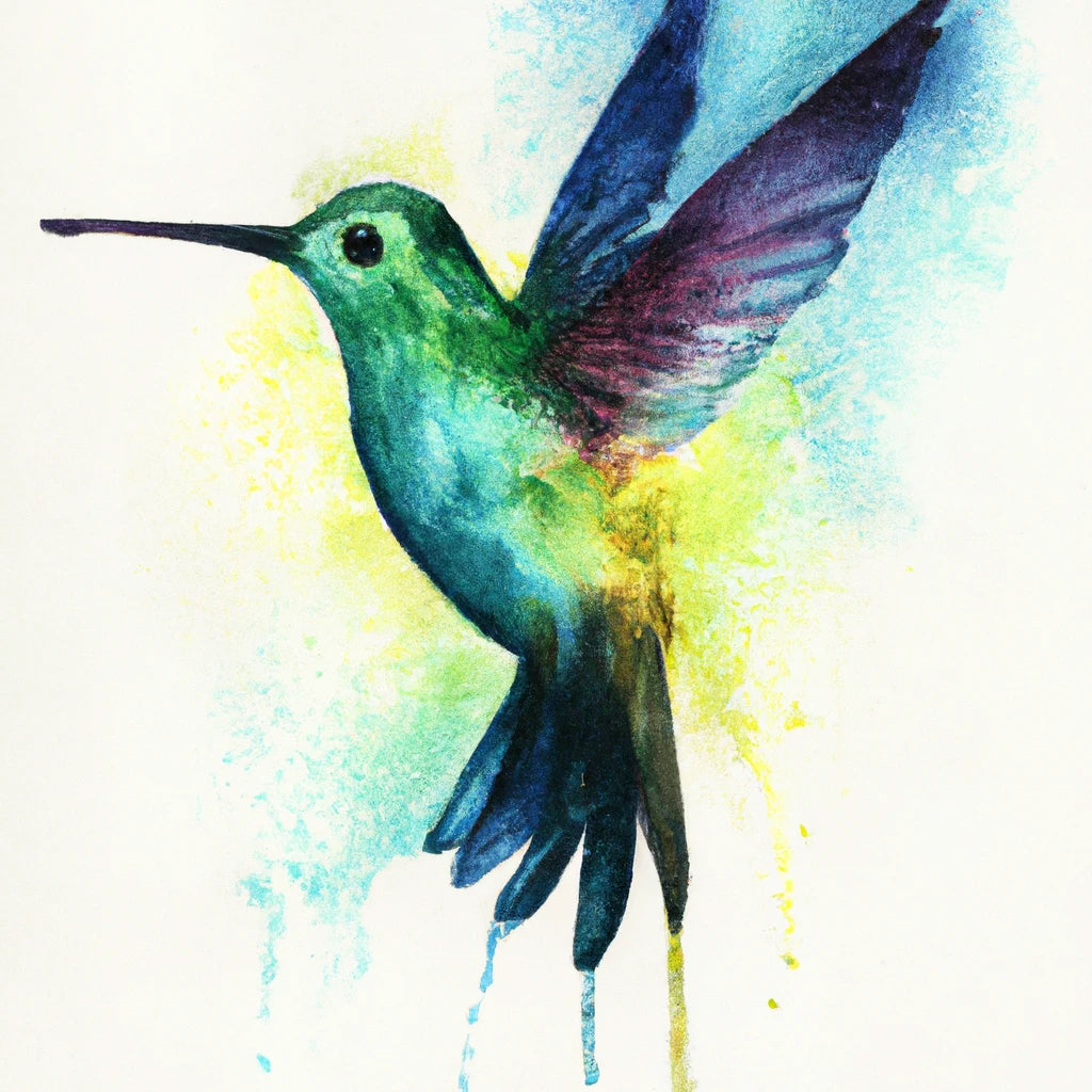 Watercolor Hummingbird Art Print