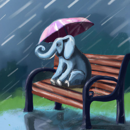 Elephant With Umbrella Art Print