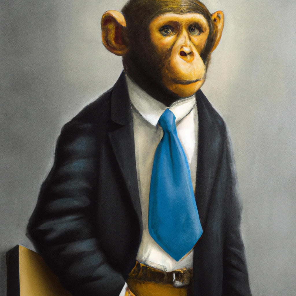 Monkey in A Business Suit Digital Painting I Art Print