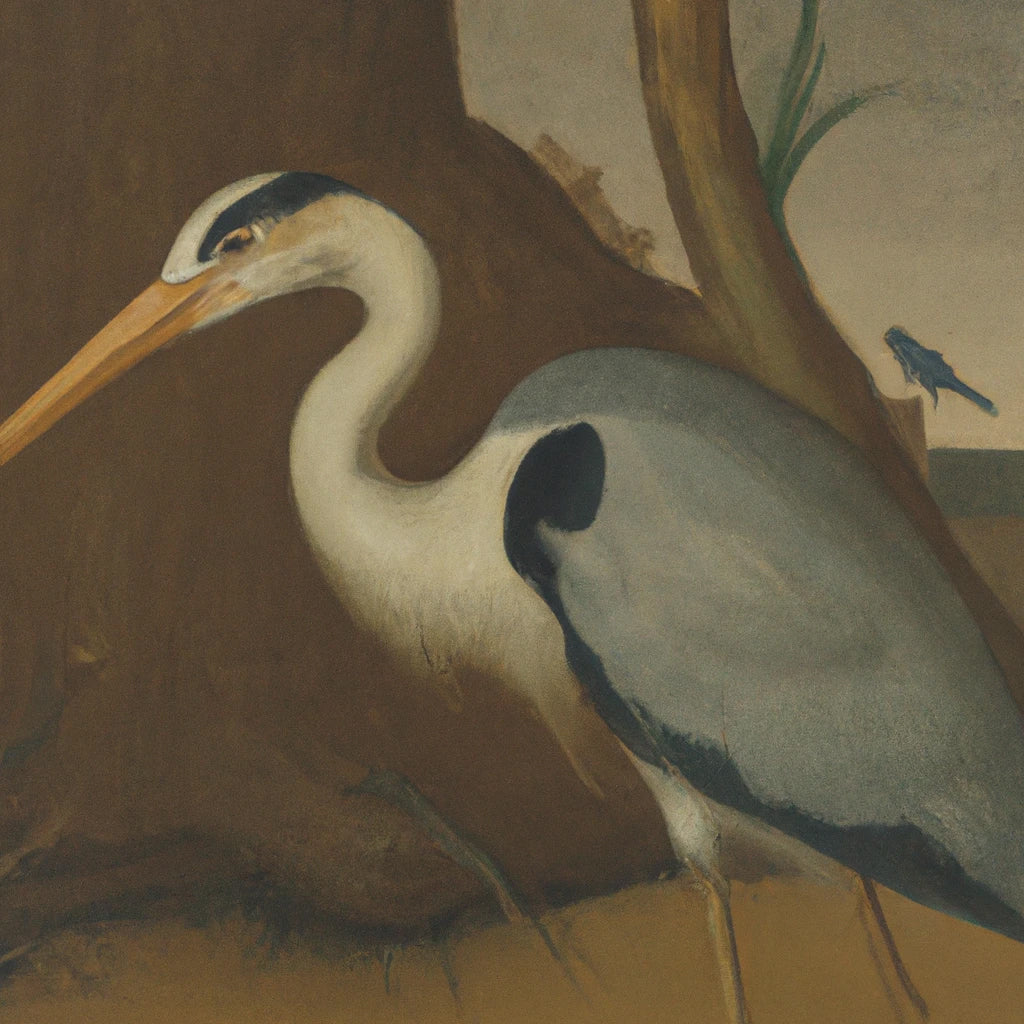 Classical Master Style Portrait of A Heron Painting III Art Print