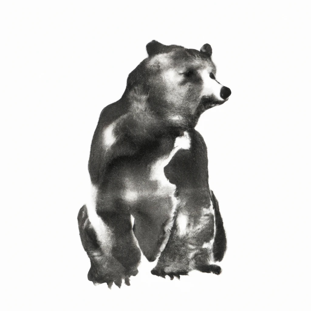 Monochromatic Painting of A Bear Art Print