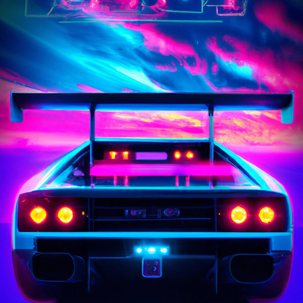 Abstract Race Car Vaporwave Style Art Print