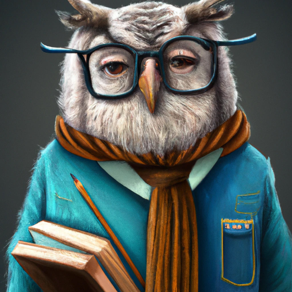 Professor Owl with Glasses I Anthropomorphic Art Art Print