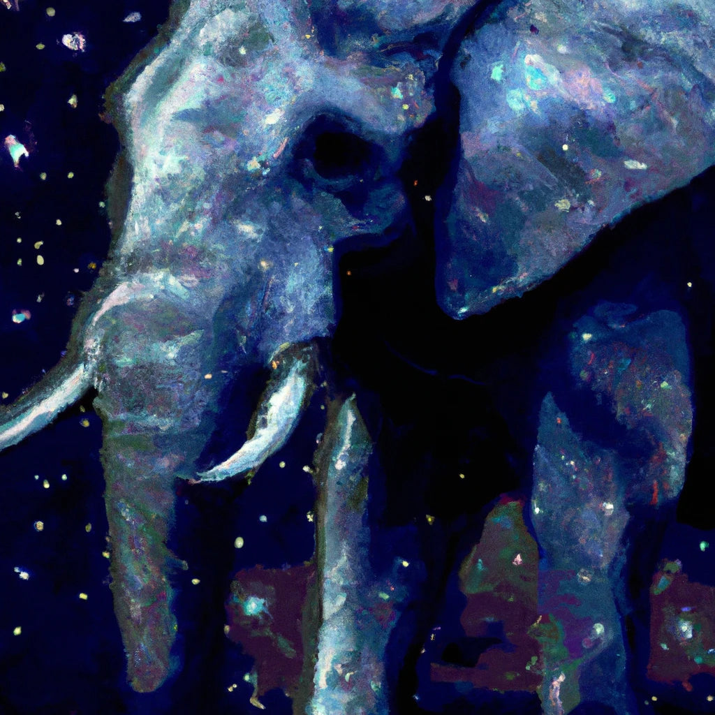 Abstract Elephant at Night Painting I Art Print