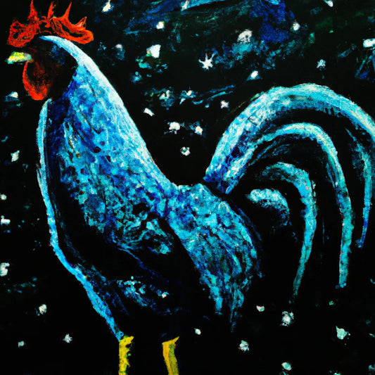Abstract Chicken in Space Painting I Art Print